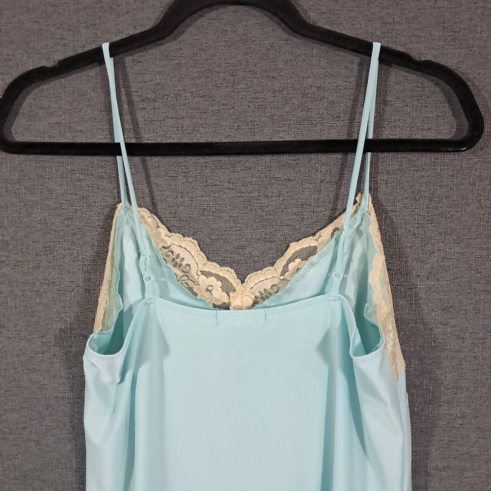 Vintage Y2K  Blue Heaven Cami Tank Top Blue Mesh Lace Fairy Grunge Medium Opaque - Picture 6 of 12